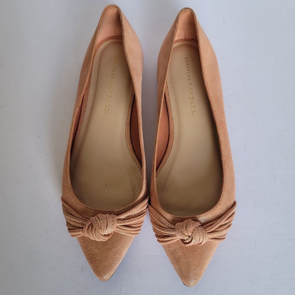 Loeffler Randall Willow Pointed Toe Knot Detail Elegant Flat Sandals. Size 9.5B